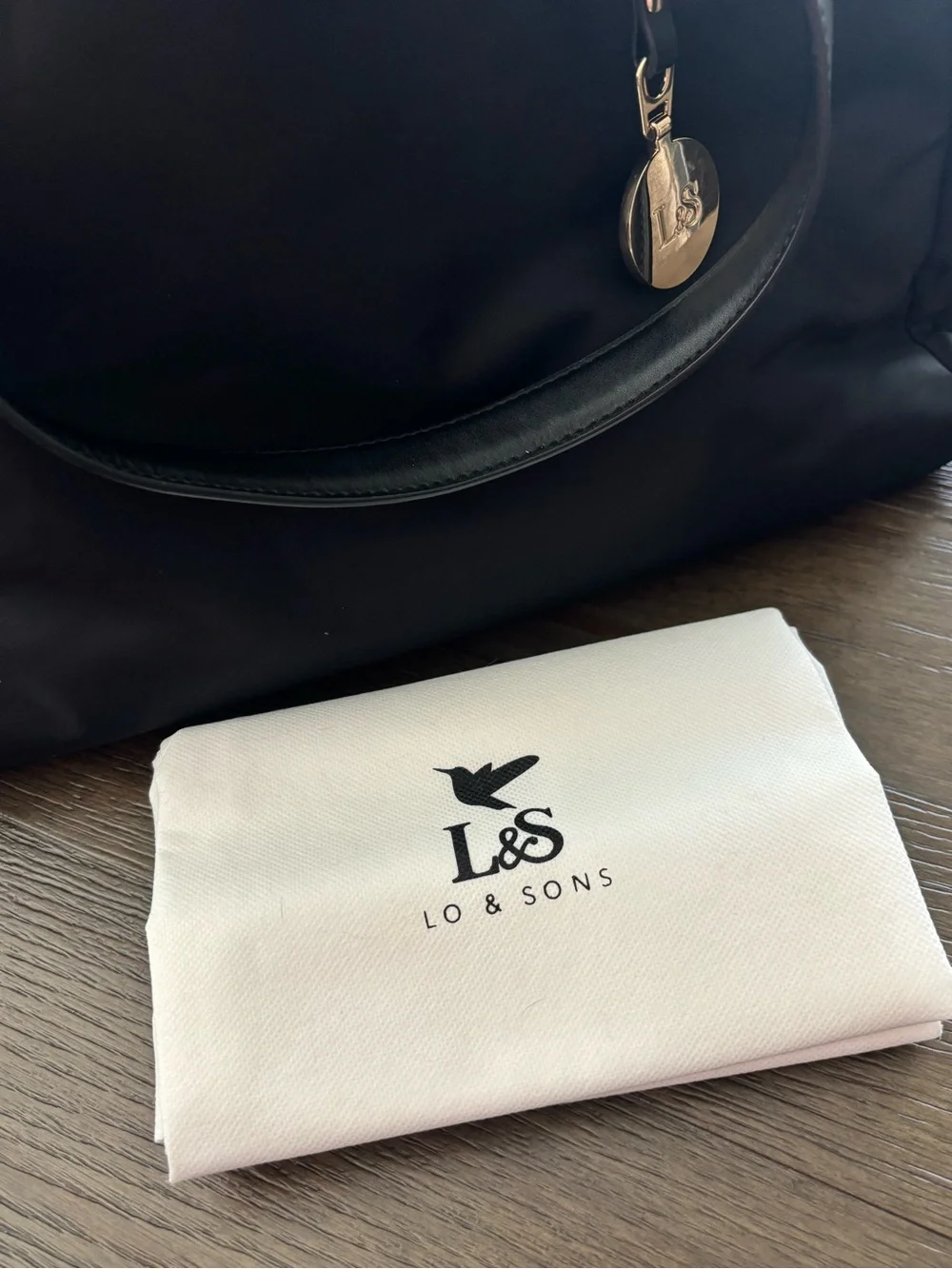 Lo & Sons O.M.G Bag Black/Gold/Lavender NWT